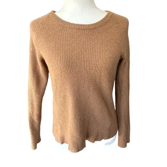 Patagonia Recycled Cashmere Wool Sweater Womens Small Brown Tan Knit Crew L/S - Picture 1 of 13